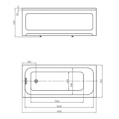 Ванна акриловая AZARIO BELLA прямоугольная 160*70 см (AV.0020160)