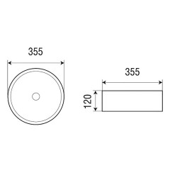 Раковина-чаша Azario 355х355х120 накладная, круглая, белый, золото (AZ-3134-ST-WG)