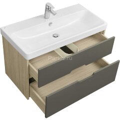 Тумба под раковину AQUATON Оливия 90 подвесная Грей/Дуб Ойстер (1A254401OLUG0)