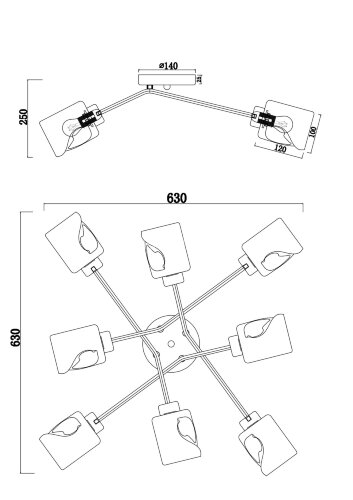 Потолочная люстра Freya FR5095CL-08G
