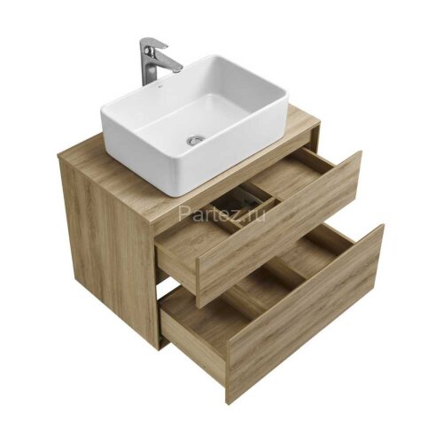 Тумба под раковину Aquaton Либерти 75, 2 ящика, дуб эльвезия (1A279501LYC70)