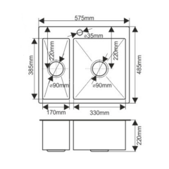 Мойка H575485S MELANA ProfLine 3,0/200 САТИН врезная прямоугольная с коландером H575485S
