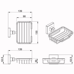 Мыльница Azario RINA, Хром (AZ-87009)