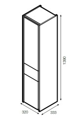 Z_RONDA Шкаф-колонна левый, белый глянец/антрацит