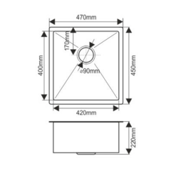 Мойка H4745 MELANA ProfLine 3,0/200 САТИН врезная прямоугольная с коландером H4745
