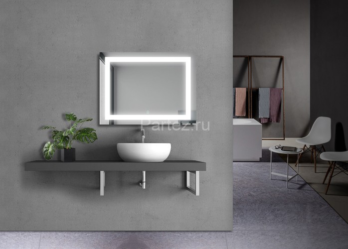 Зеркало AZARIO Alysa 800х600 с подсветкой, сенсорный выключатель с функцией диммера (AZ-Z-046-1CS)