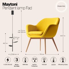 Подвесной светильник Maytoni MOD070PL-L18B3K