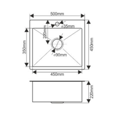 Мойка H5045 MELANA ProfLine 3,0/200 САТИН врезная прямоугольная с коландером H5045