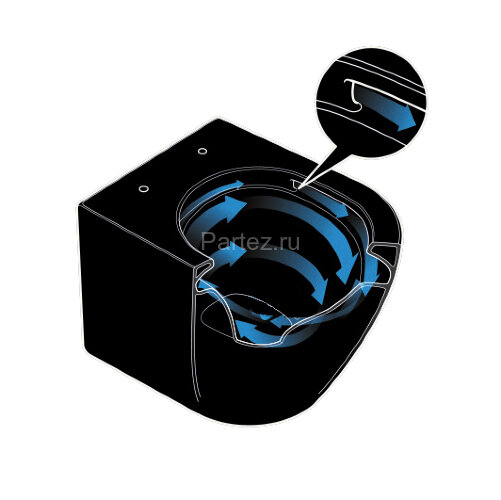 Унитаз подвесной Azario Grado 370х490х360 безободковый, система антивсплеск (Торнадо), с быстросъемн