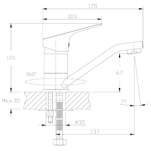 Смеситель Rossinka RS29-22 для раковины