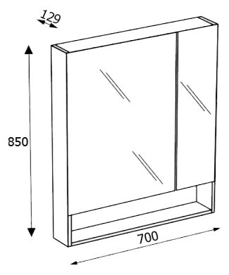 Зеркальный шкаф Roca Gap 70, 70*13*85 см, белый (Z.RU93.0.274.9)
