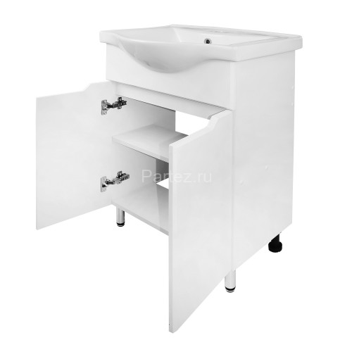 Комплект тумба Палермо 55Н 560х445х840 напольная, с раковиной Basic 55, белый (CS00092519)