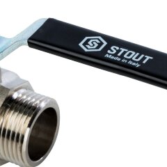 Кран шаровой полнопроходной НР/НР рычаг 1&quot; Stout