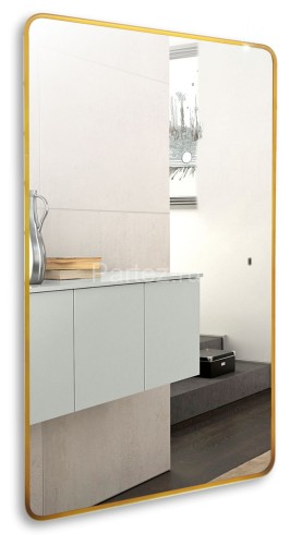 Зеркало AZARIO INCANTO 600х1000 бесконтактный сенсор, подсветка с диммером, цвет золото (LED-0000255