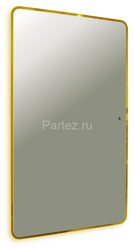 Зеркало AZARIO INCANTO 600х1000 бесконтактный сенсор, подсветка с диммером, цвет золото (LED-0000255