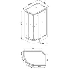 Душевая кабина LORANTO 120х80х215 с низким поддоном 13 см, белое закаленное стекло 4 мм, профиль хром (CS-66121R F 120)