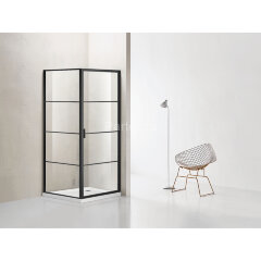 Душевое ограждение Azario RICHMOND 800х800х1950 БЕЗ ПОДДОНА прозрачное стекло 6 мм, профиль черный (AZ-NAG1221 800 BLACK)