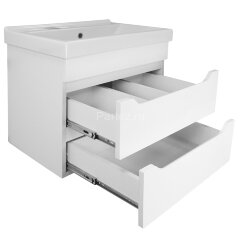 Комплект тумба Loranto подвесная Аврора 60 600х400х560 с раковиной Fest 60 белая (CS00085751)